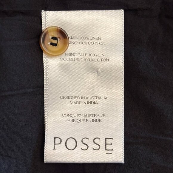 Posse "Emma" Linen Vest - Black - Picture 6 of 7